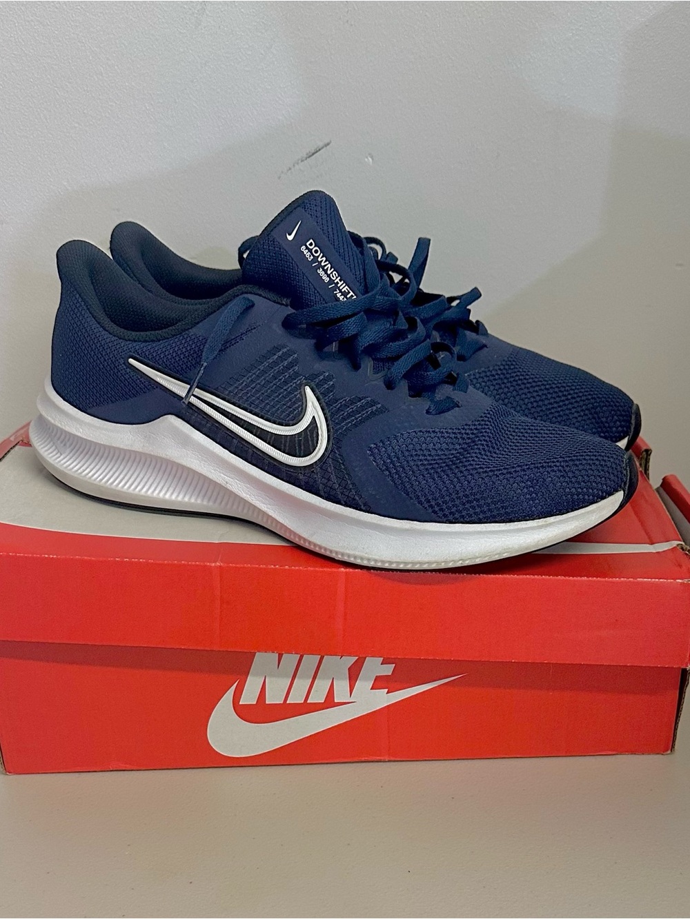 Nike Men’s Navy and White Downshifter Running Shoes